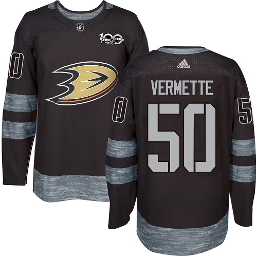 Adidas Ducks #50 Antoine Vermette Black 1917-100th Anniversary Stitched NHL Jersey